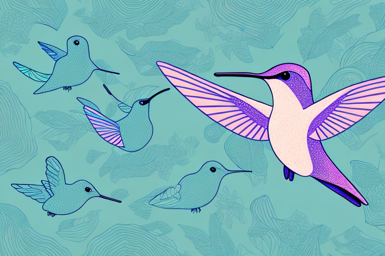 A hummingbird in a dreamlike setting